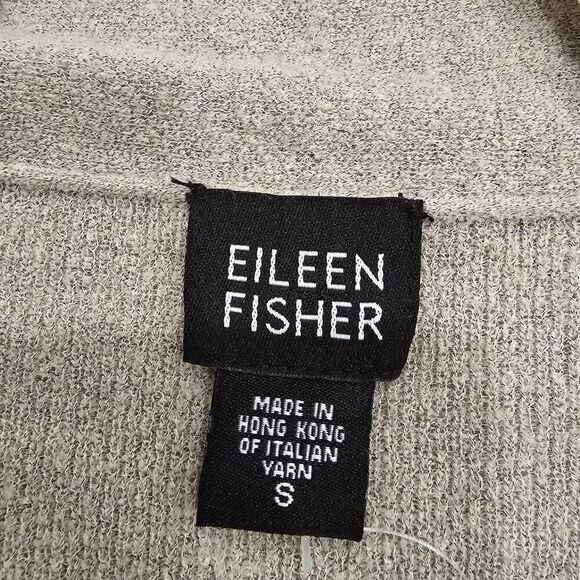 Eileen Fisher Cardigan Sweater Women's Grey Size Small Open Drape Long Sleeve - Picture 4 of 7